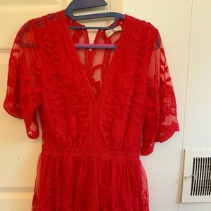 Altar’d State Red Lace Dress